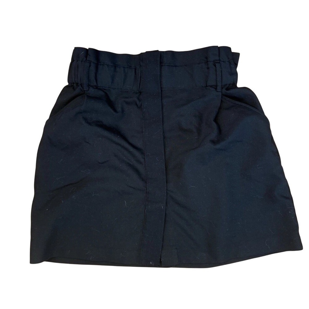 Zara TRF Black High-Waisted Mini Skirt Elastic Back Waist Side Pockets Large‎